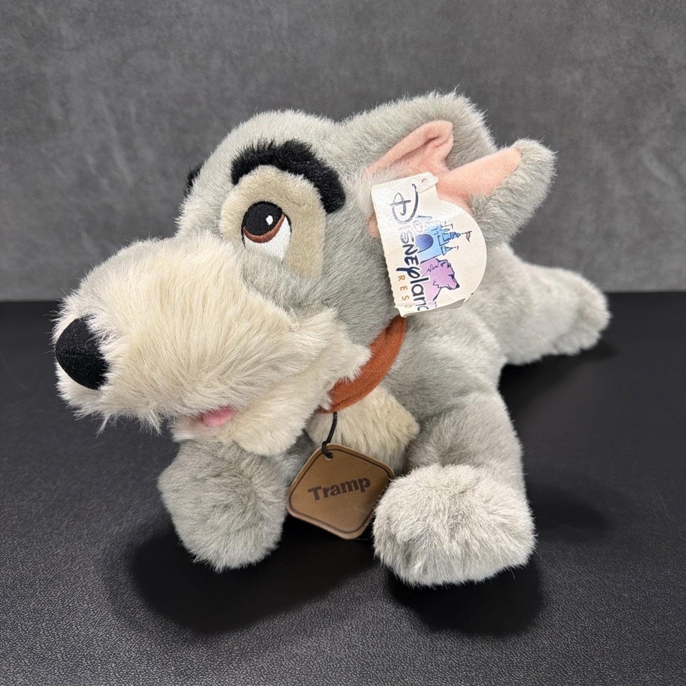 Vintage Disneyland Resort Lady and the Tramp Dog Plush Stuffed Animal Toy